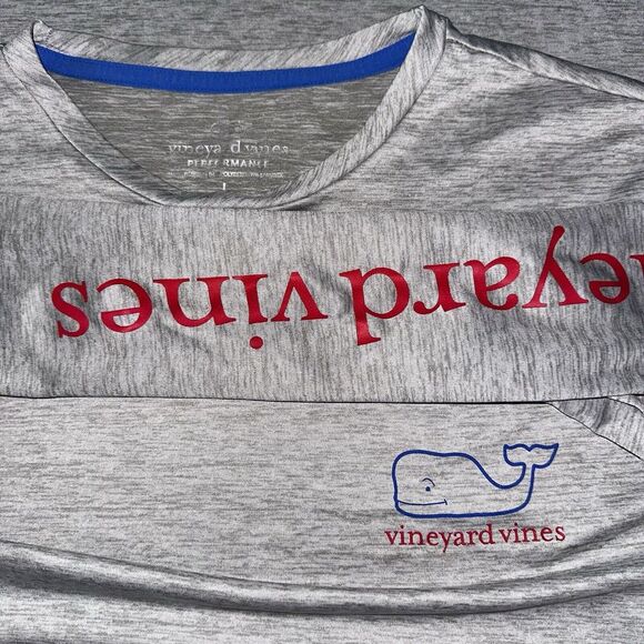 Vineyard Vines Other - Mens Large Vineyard Vines Performance Heather Gray Crewneck‎ Shirt Stretch